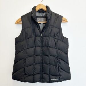 Eddie Bauer Puffer Vest Down Filled Black Women’s Medium Outdoor Winter Granola